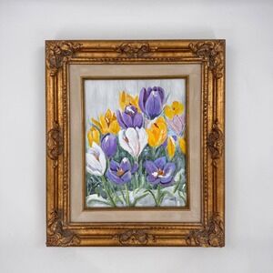 Original Floral Painting Robin Blakely Vaughan Framed Signed 15x13